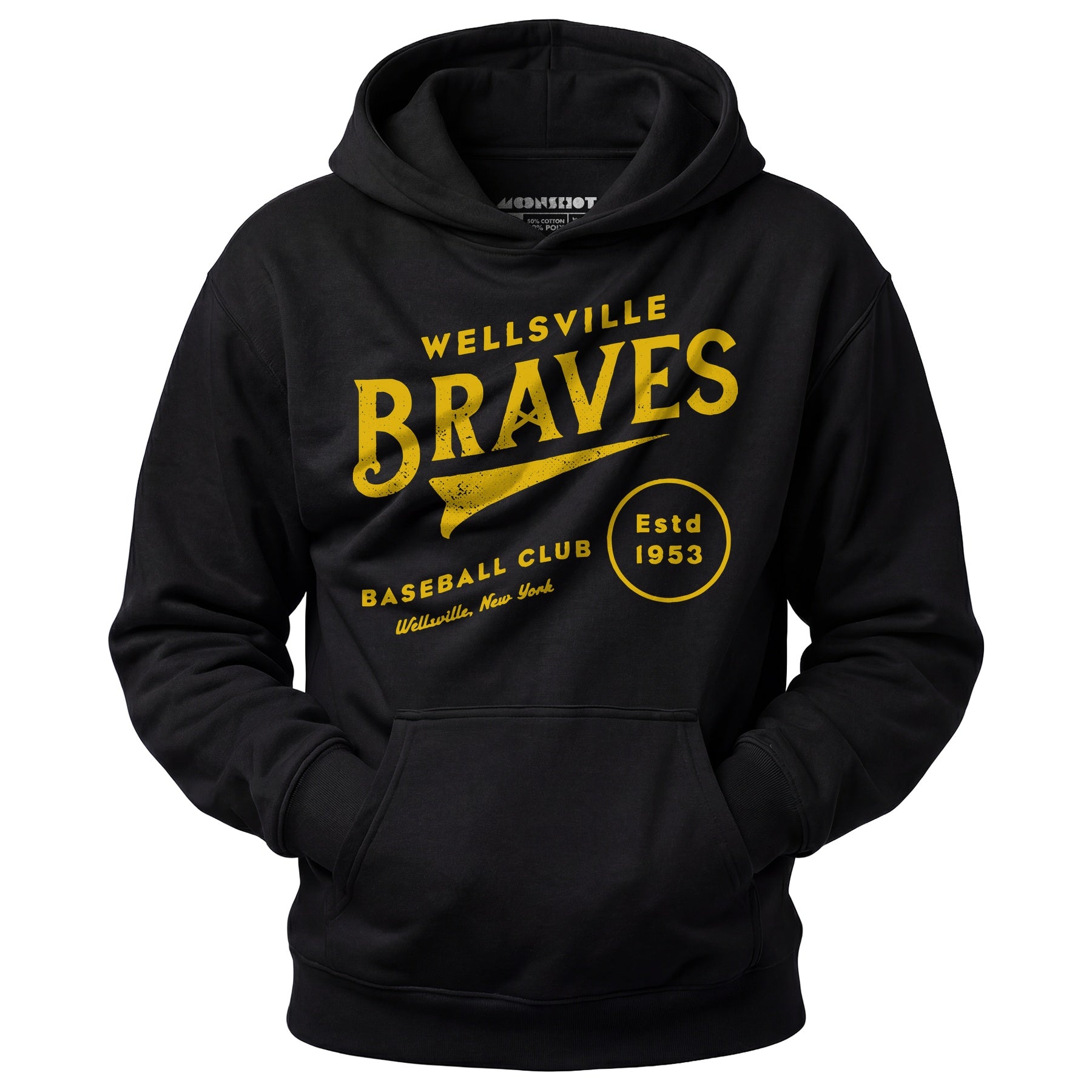 Wellsville Braves - New York - Vintage Defunct Baseball Teams - Unisex Hoodie
