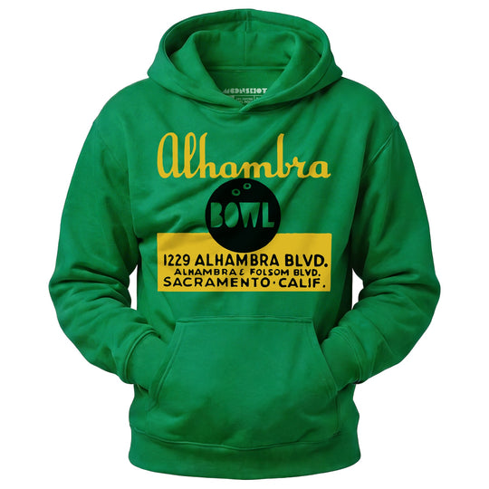 Alhambra Bowl - Sacramento, CA - Vintage Bowling Alley - Unisex Hoodie