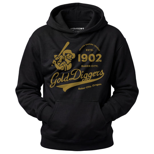 Baker City Gold Diggers - Oregon - Vintage Defunct Baseball Teams - Unisex Hoodie
