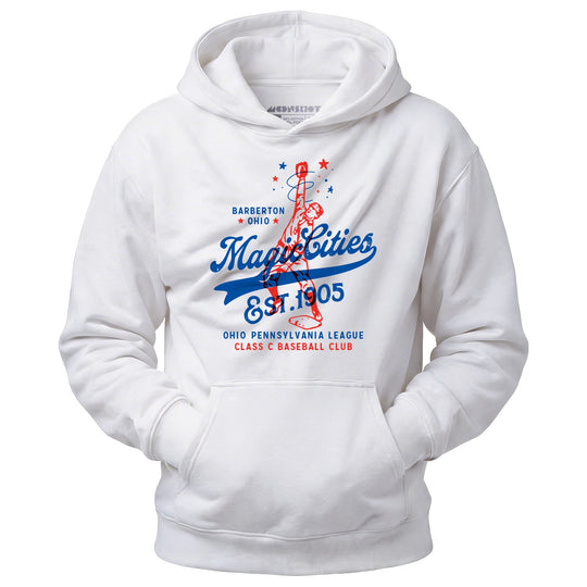 Barberton Magic Cities - Ohio - Vintage Defunct Baseball Teams - Unisex Hoodie