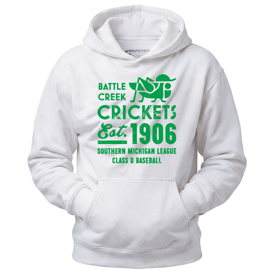 Battle Creek Crickets - Michigan - Vintage Defunct Baseball Teams - Unisex Hoodie