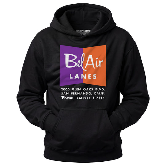 Bel Air Lanes - San Fernando, CA - Vintage Bowling Alley - Unisex Hoodie