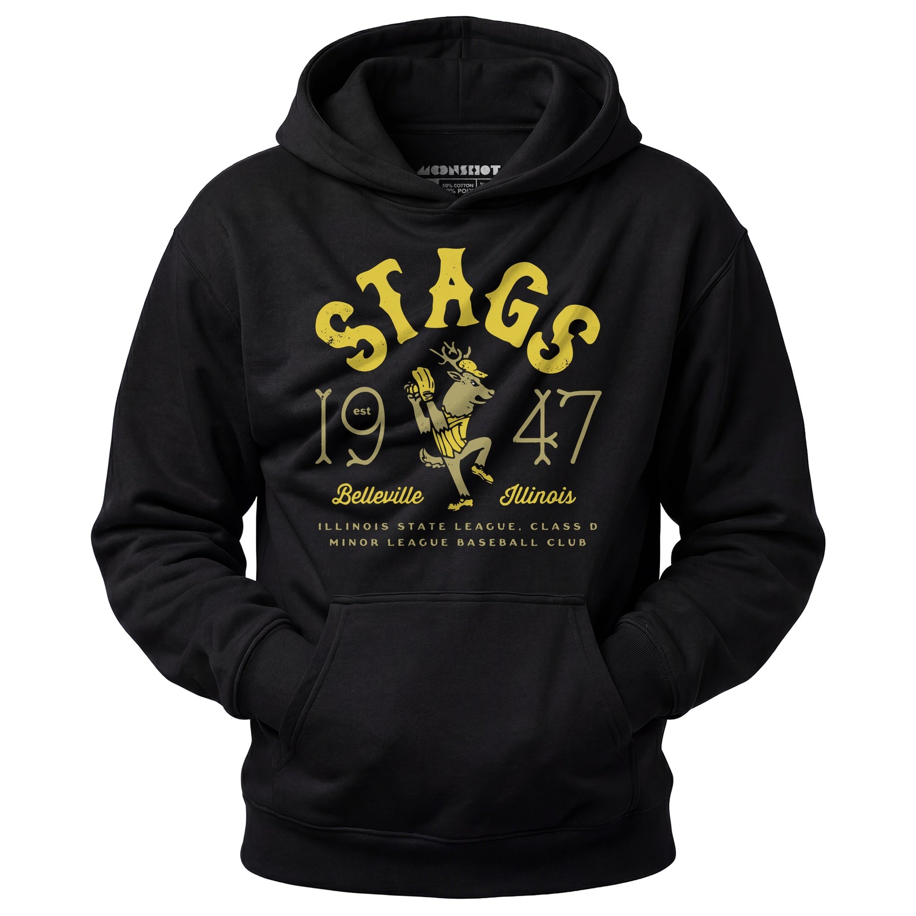 Belleville Stags - Illinois - Vintage Defunct Baseball Teams - Unisex Hoodie