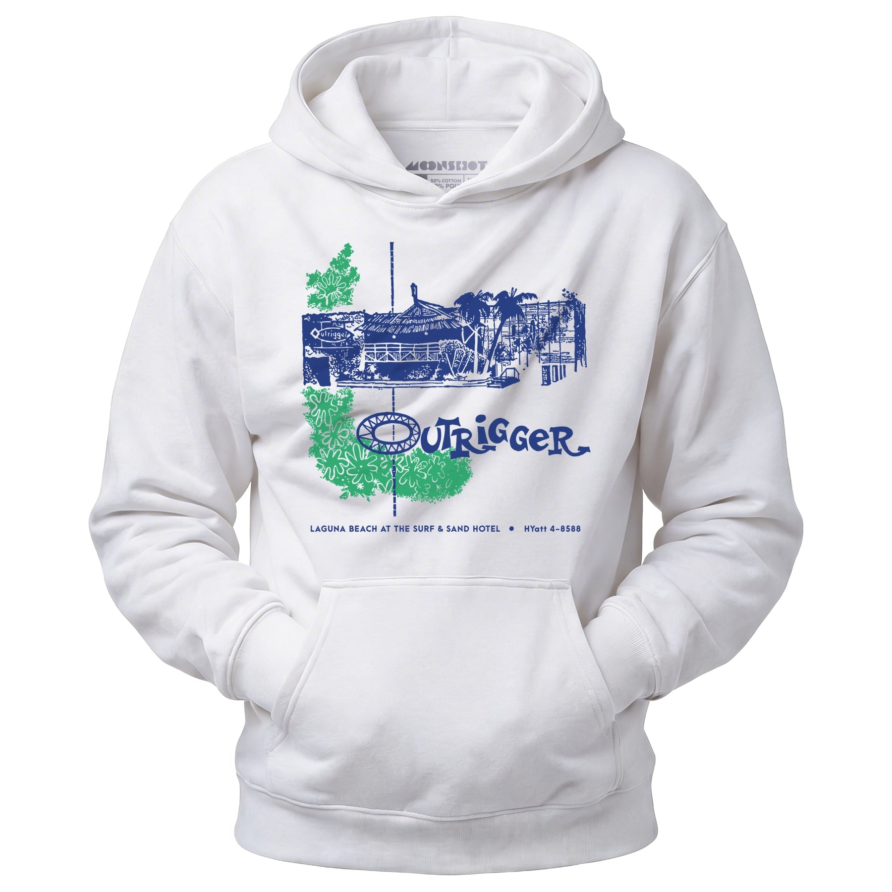 Billingsley's Outrigger v2 - Laguna Beach, CA - Vintage Tiki Bar - Unisex Hoodie