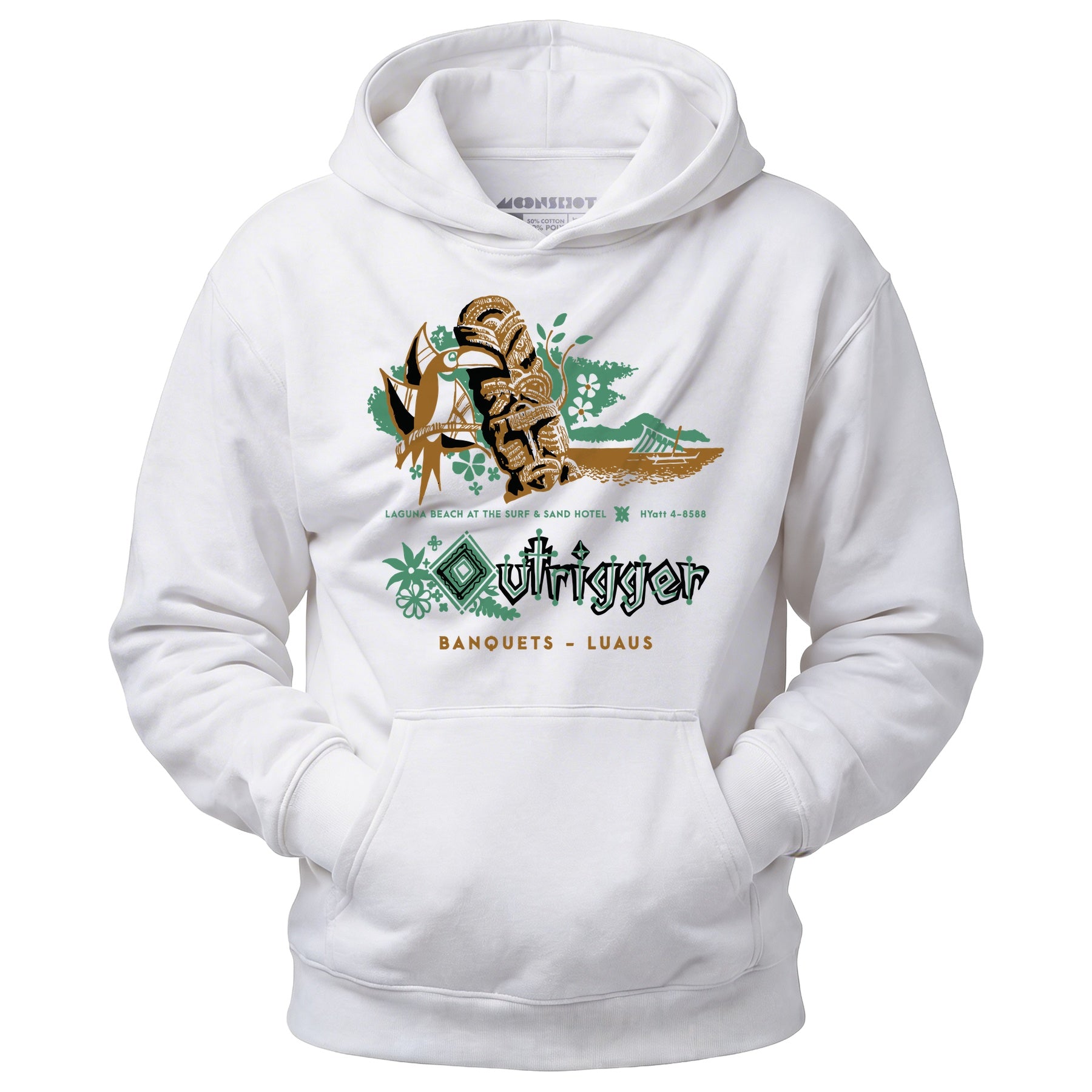Billingsley's Outrigger v3 - Laguna Beach, CA - Vintage Tiki Bar - Unisex Hoodie
