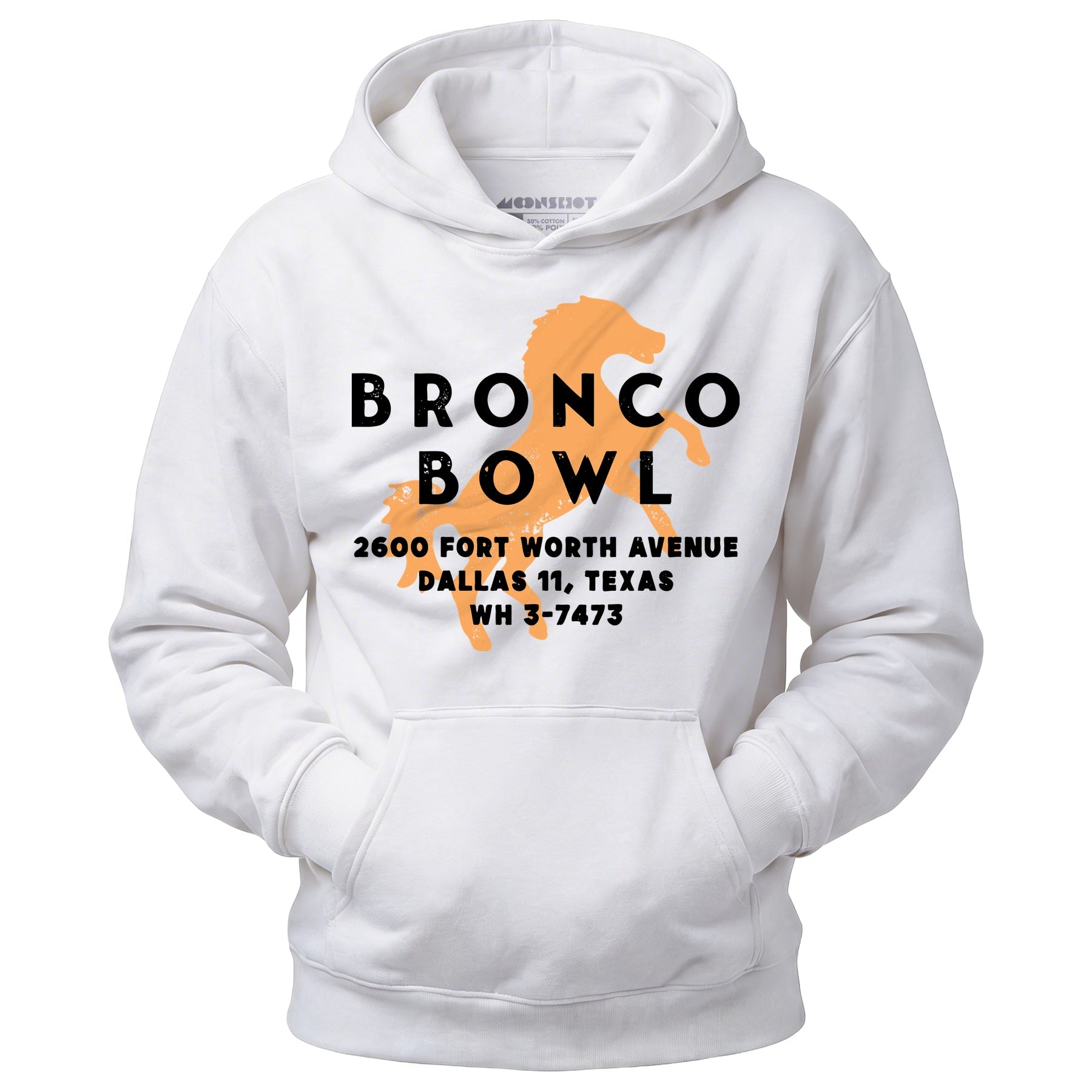 Bronco Bowl - Dallas, TX - Vintage Bowling Alley - Unisex Hoodie