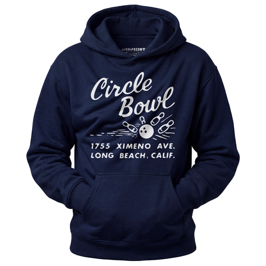 Circle Bowl - Long Beach, CA - Vintage Bowling Alley - Unisex Hoodie