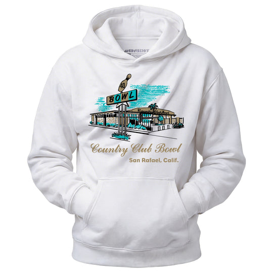 Country Club Bowl - San Rafael, CA - Vintage Bowling Alley - Unisex Hoodie