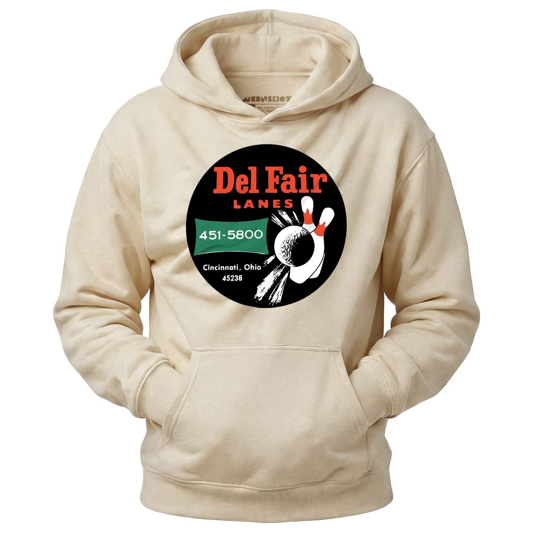 Del Fair Lanes - Cincinnati, OH - Vintage Bowling Alley - Unisex Hoodie