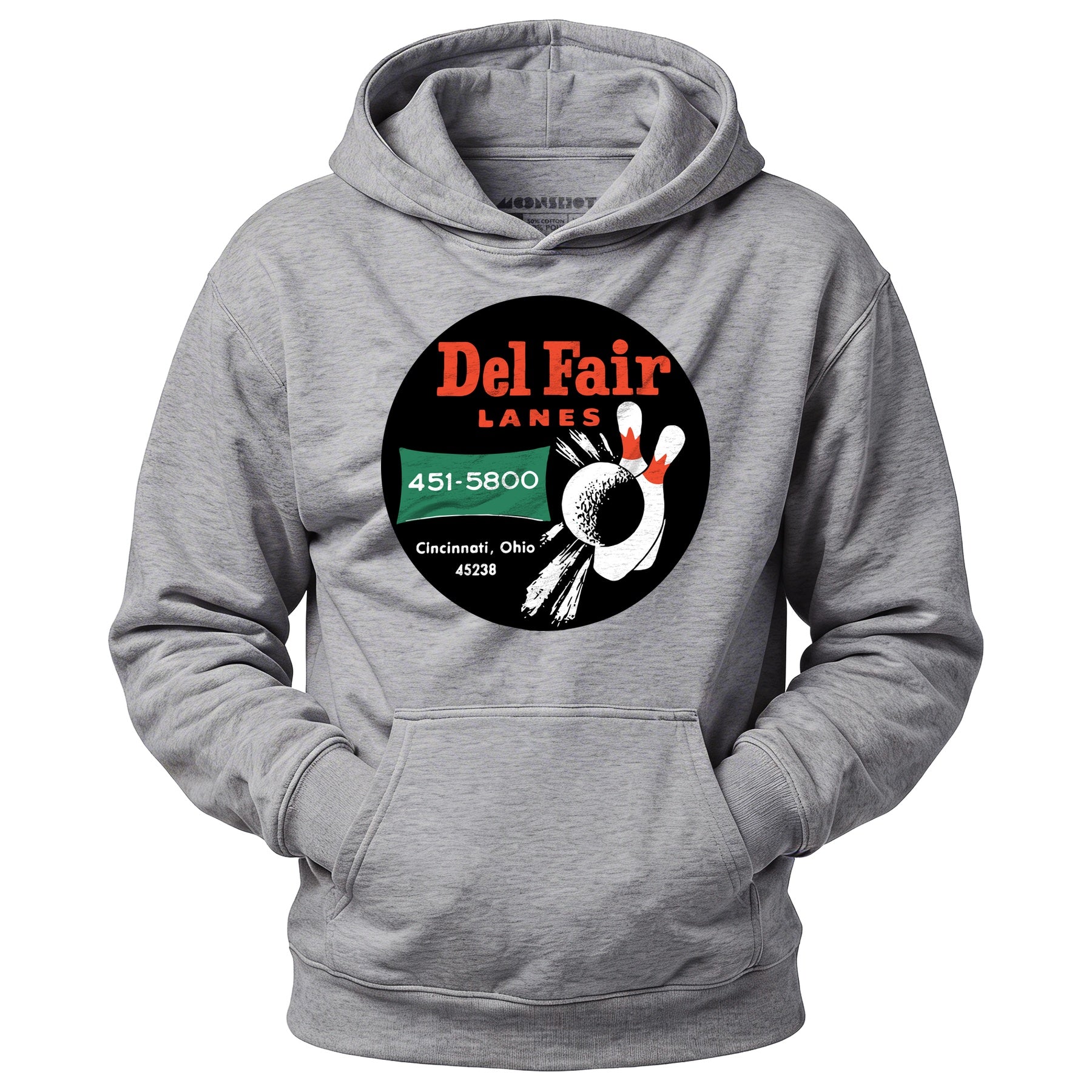 Del Fair Lanes - Cincinnati, OH - Vintage Bowling Alley - Unisex Hoodie