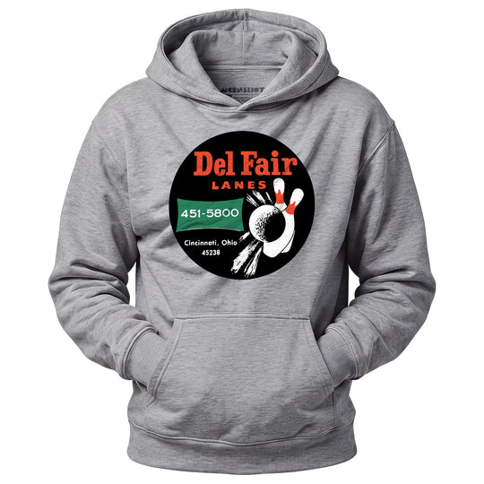 Del Fair Lanes - Cincinnati, OH - Vintage Bowling Alley - Unisex Hoodie