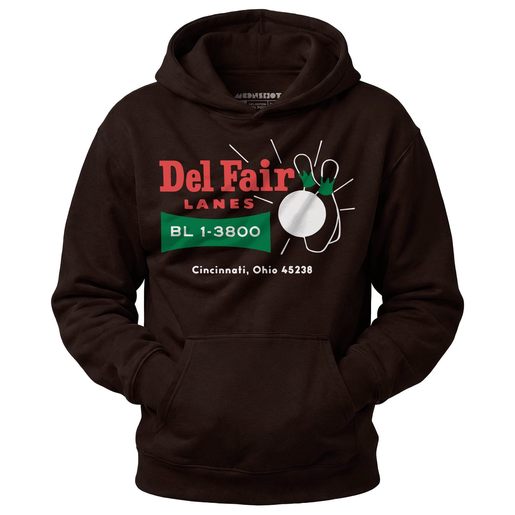 Del Fair Lanes v2 - Cincinnati, OH - Vintage Bowling Alley - Unisex Hoodie