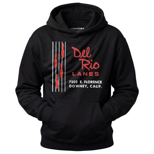 Del Rio Lanes - Downey, CA - Vintage Bowling Alley - Unisex Hoodie