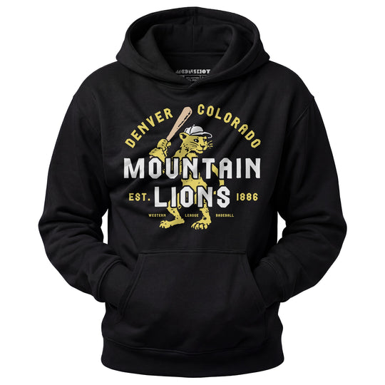 Denver Mountain Lions - Colorado - Vintage Defunct Baseball Teams - Unisex Hoodie