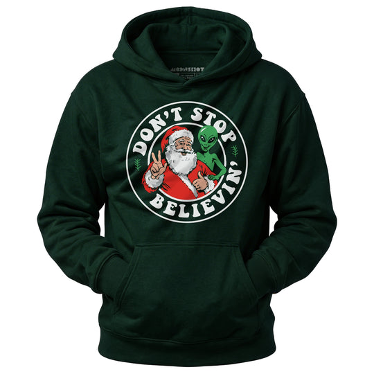 Don't Stop Believin' - Santa & Alien - Unisex Hoodie