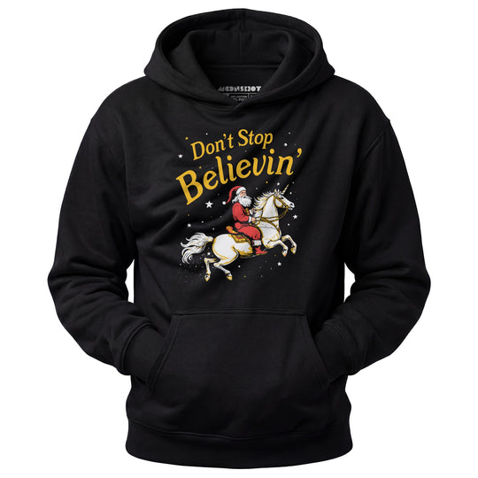 Don't Stop Believin' Santa Unicorn - Unisex Hoodie