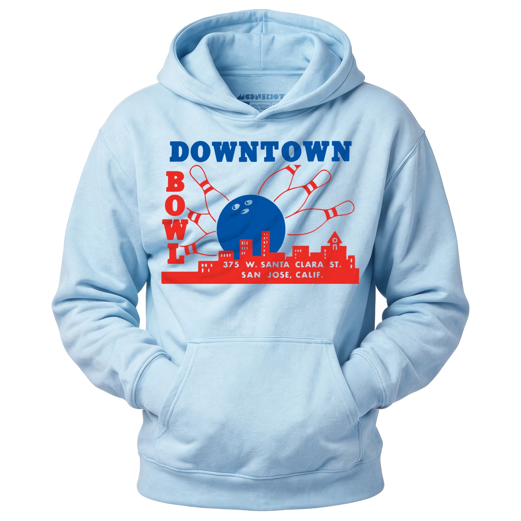 Downtown Bowl - San Jose, CA - Vintage Bowling Alley - Unisex Hoodie