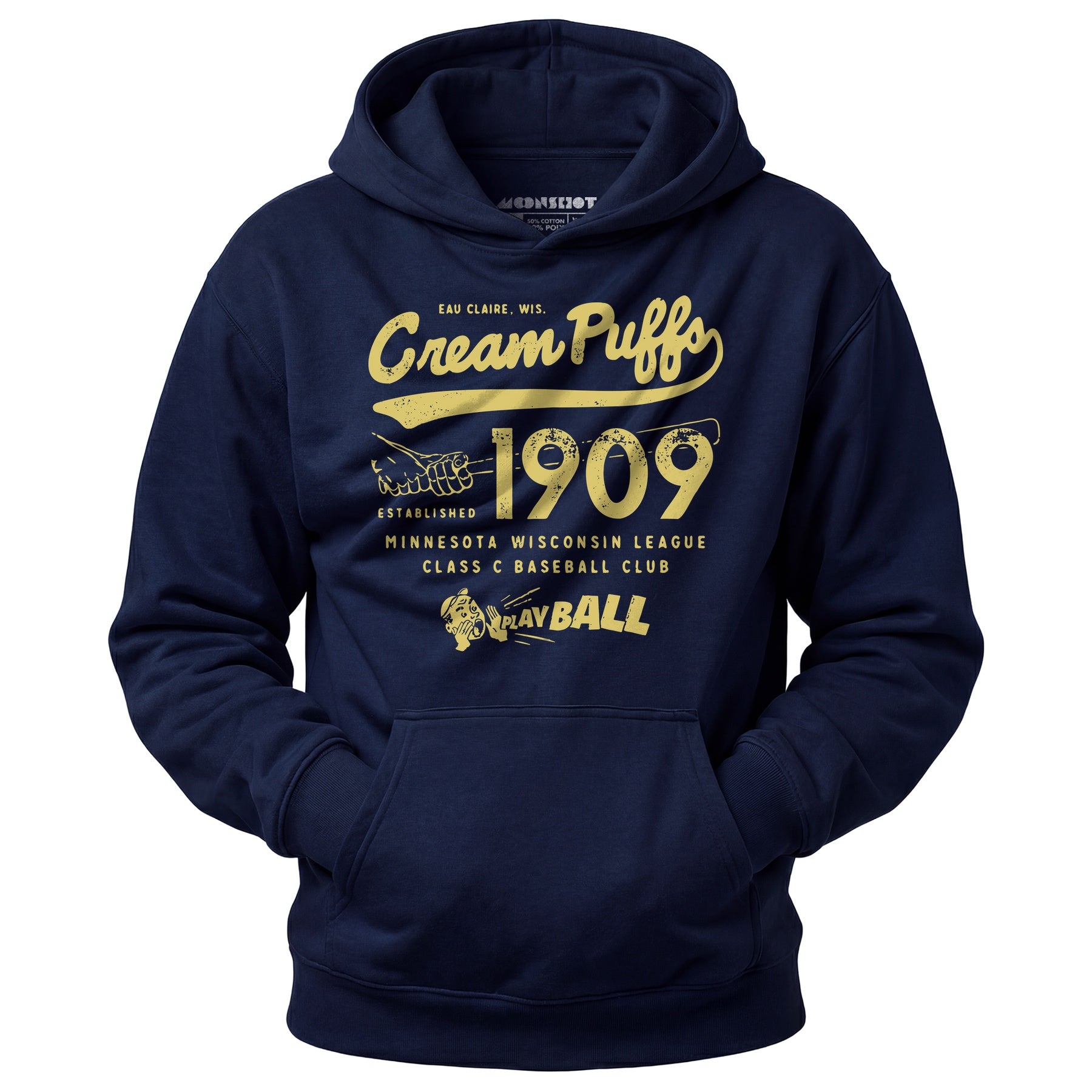 Eau Claire Cream Puffs - Wisconsin - Vintage Defunct Baseball Teams - Unisex Hoodie