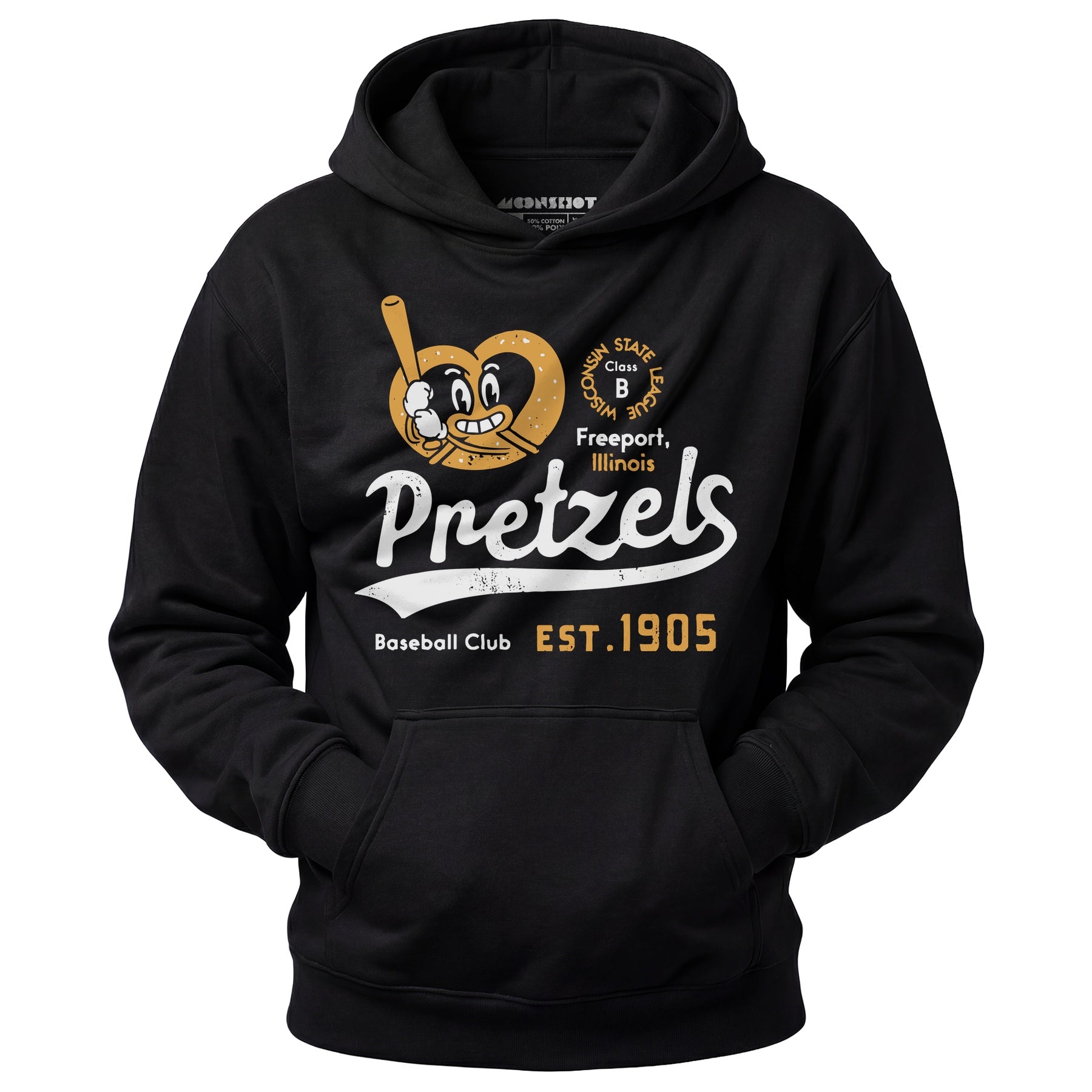 Freeport Pretzels - Illinois - Vintage Defunct Baseball Teams - Unisex Hoodie