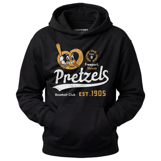 Freeport Pretzels - Illinois - Vintage Defunct Baseball Teams - Unisex Hoodie