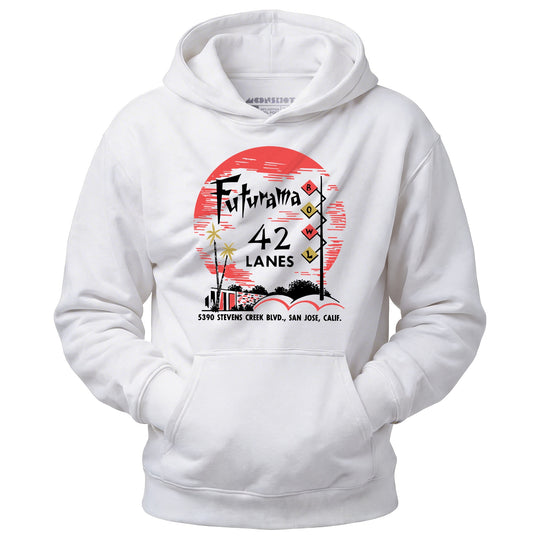 Futurama Lanes - San Jose, CA - Vintage Bowling Alley - Unisex Hoodie
