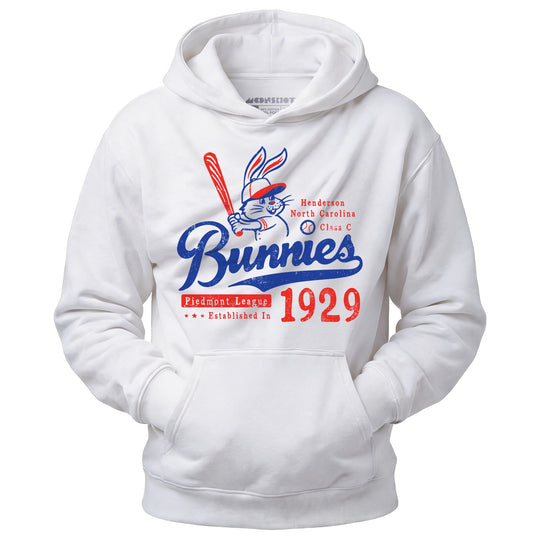 Henderson Bunnies - North Carolina - Vintage Defunct Baseball Teams - Unisex Hoodie