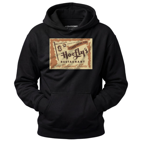 Hoefly's - Belmont Shore, CA - Vintage Restaurant - Unisex Hoodie