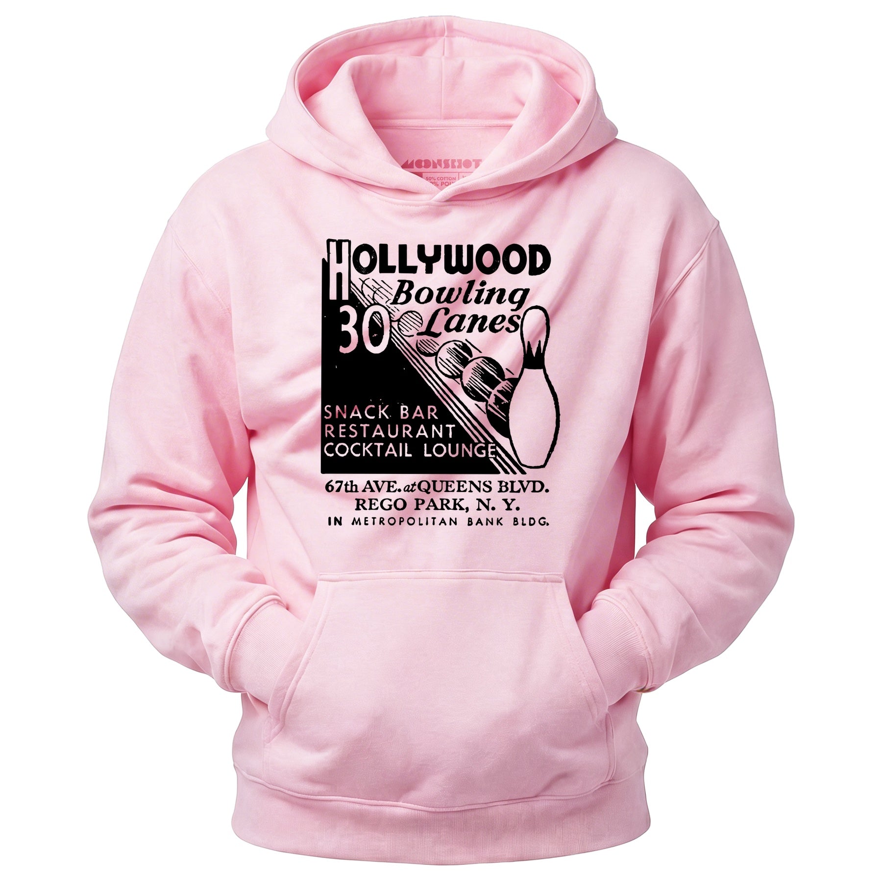 Hollywood Bowling Lanes - Rego Park, NY - Vintage Bowling Alley - Unisex Hoodie