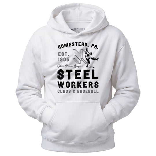 Homestead Steel Workers - Pennsylvania - Vintage Defunct Baseball Teams - Unisex Hoodie