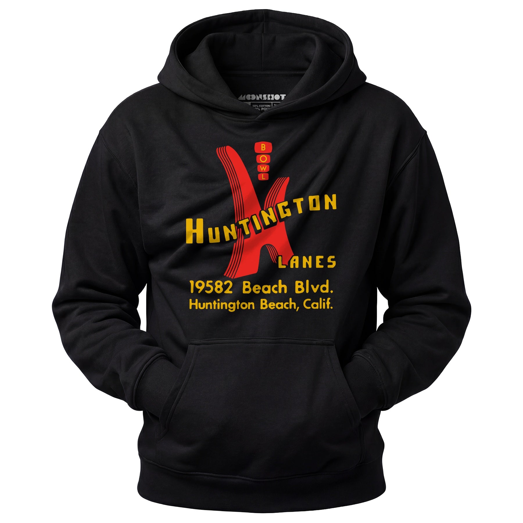 Huntington Lanes - Huntington Beach, CA - Vintage Bowling Alley - Unisex Hoodie