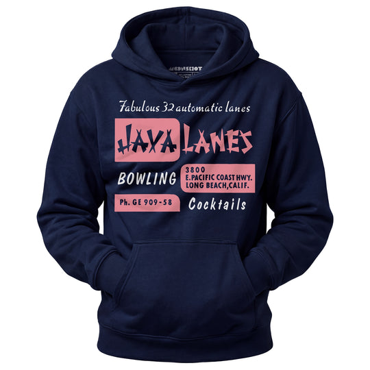 Java Lanes - Long Beach, CA - Vintage Bowling Alley - Unisex Hoodie