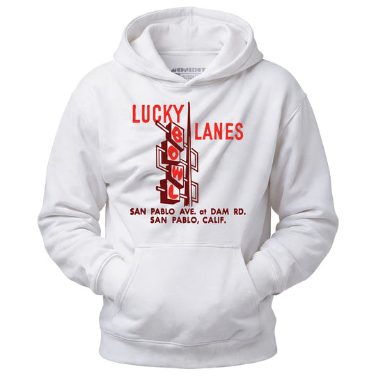 Lucky Lanes - San Pablo, CA - Vintage Bowling Alley - Unisex Hoodie