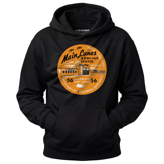 Main Lanes - Columbus Ohio - Vintage Bowling Alley - Unisex Hoodie