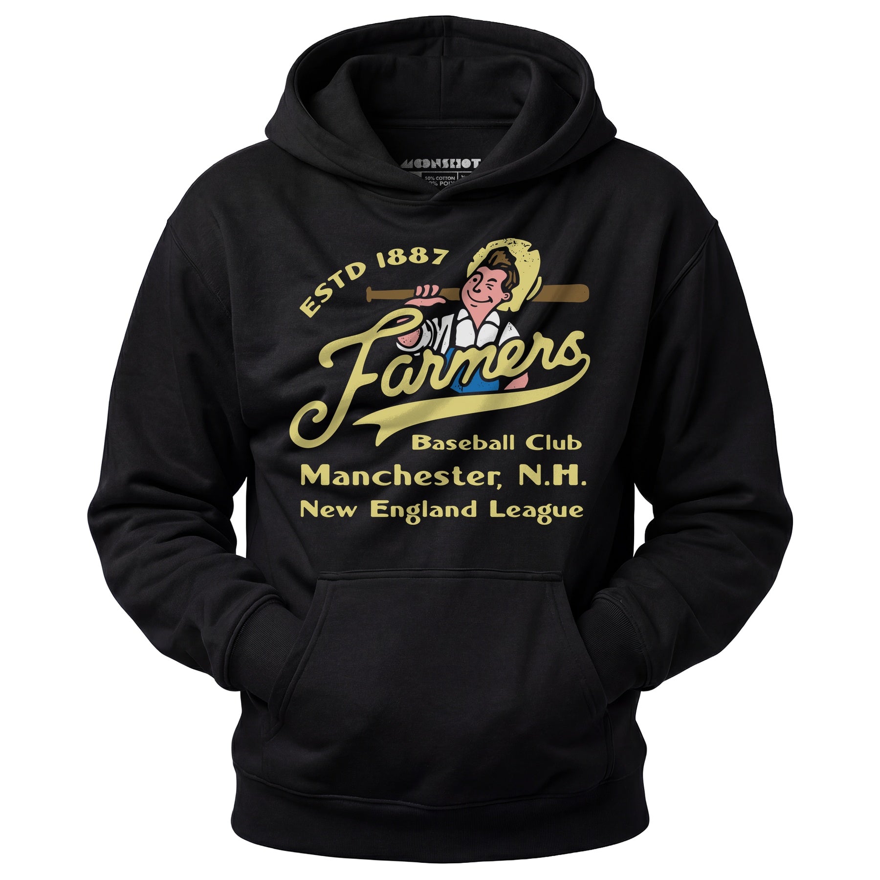 Manchester Farmers - New Hampshire - Vintage Defunct Baseball Teams - Unisex Hoodie