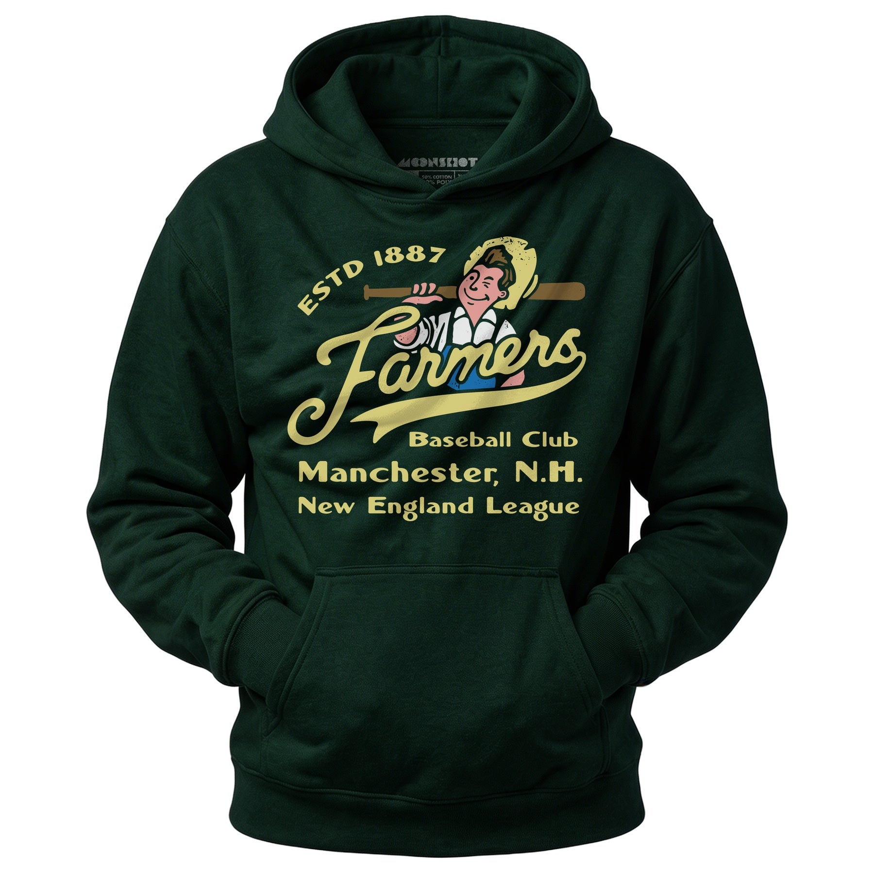 Manchester Farmers - New Hampshire - Vintage Defunct Baseball Teams - Unisex Hoodie