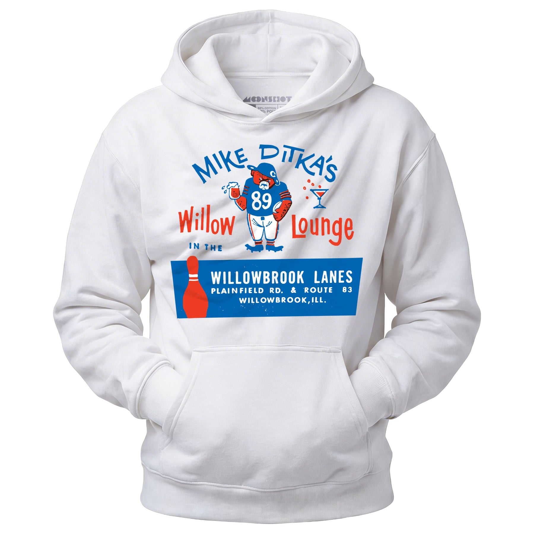 Mike Ditka's Willow Lounge - Willowbrook, IL - Vintage Bowling Alley - Unisex Hoodie