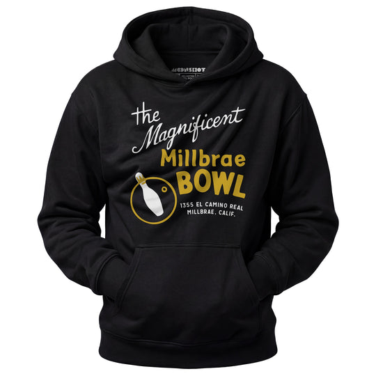 Millbrae Bowl - Millbrae, CA - Vintage Bowling Alley - Unisex Hoodie