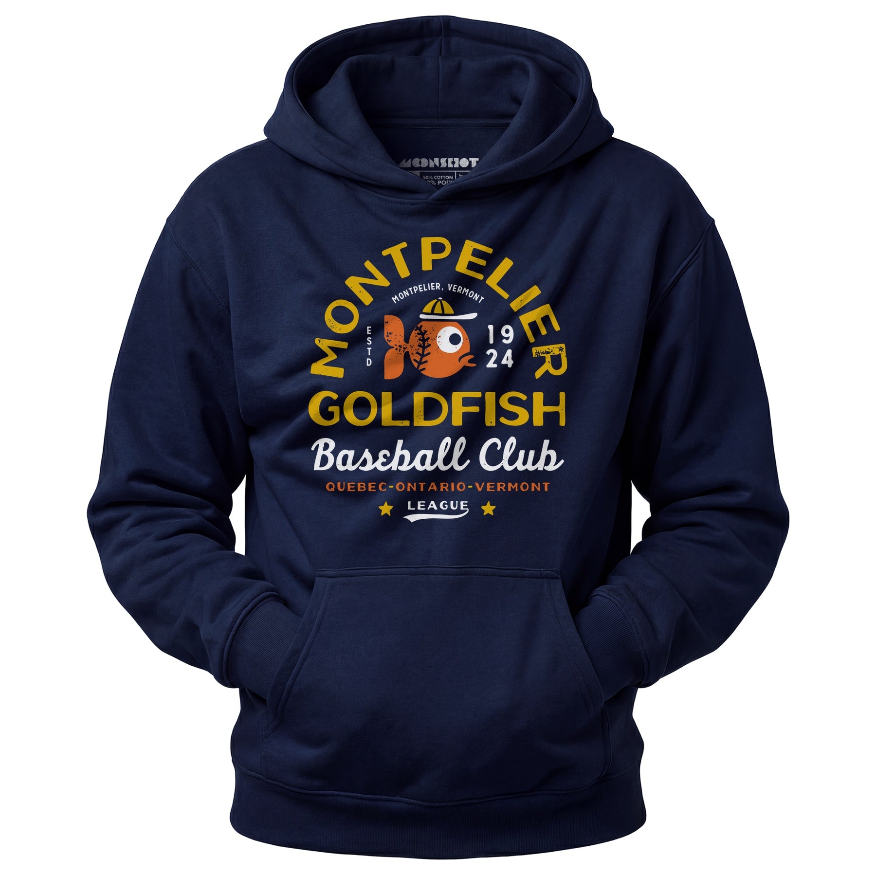 Montpelier Goldfish - Vermont - Vintage Defunct Baseball Teams - Unisex Hoodie