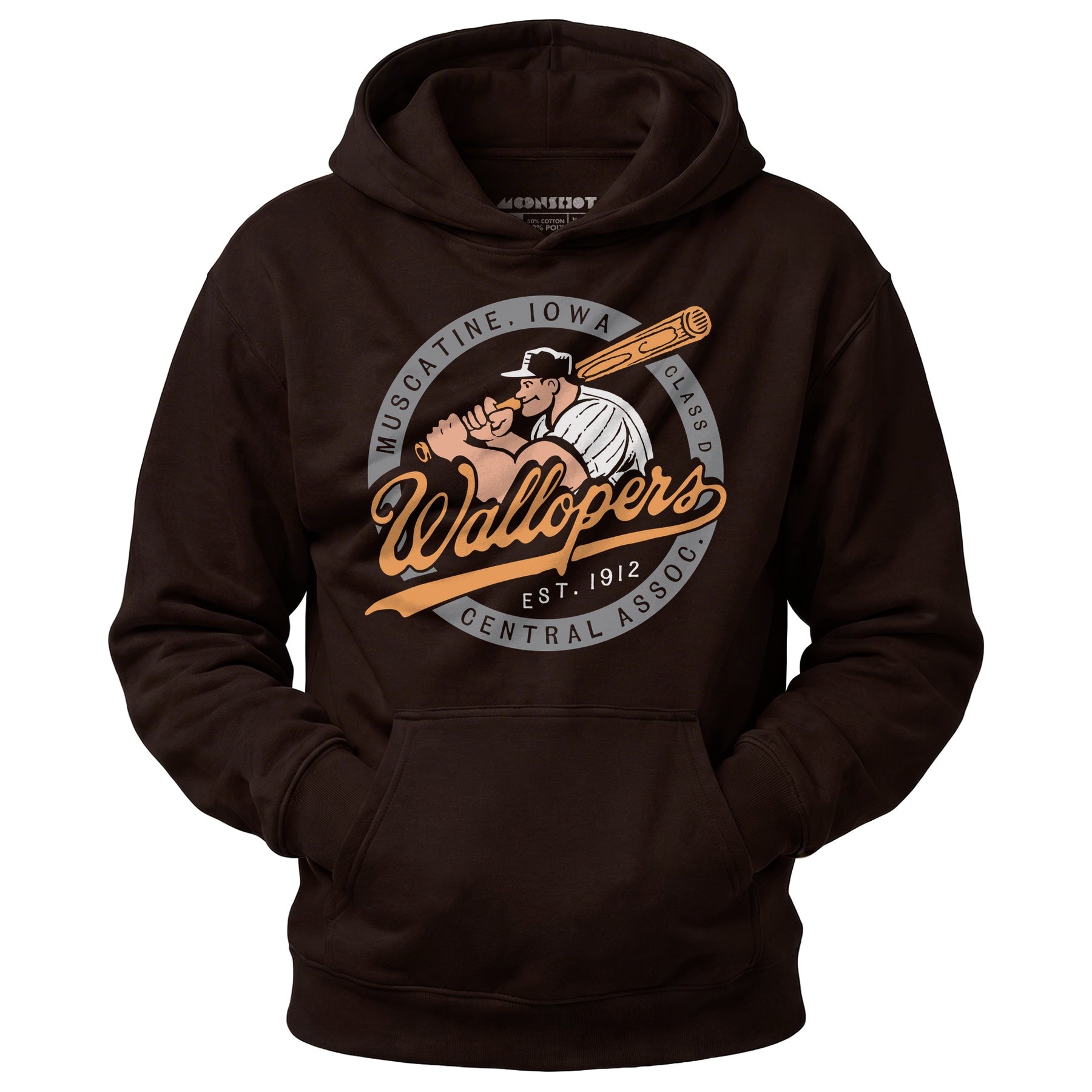 Muscatine Wallopers - Iowa  - Vintage Defunct Baseball Teams - Unisex Hoodie