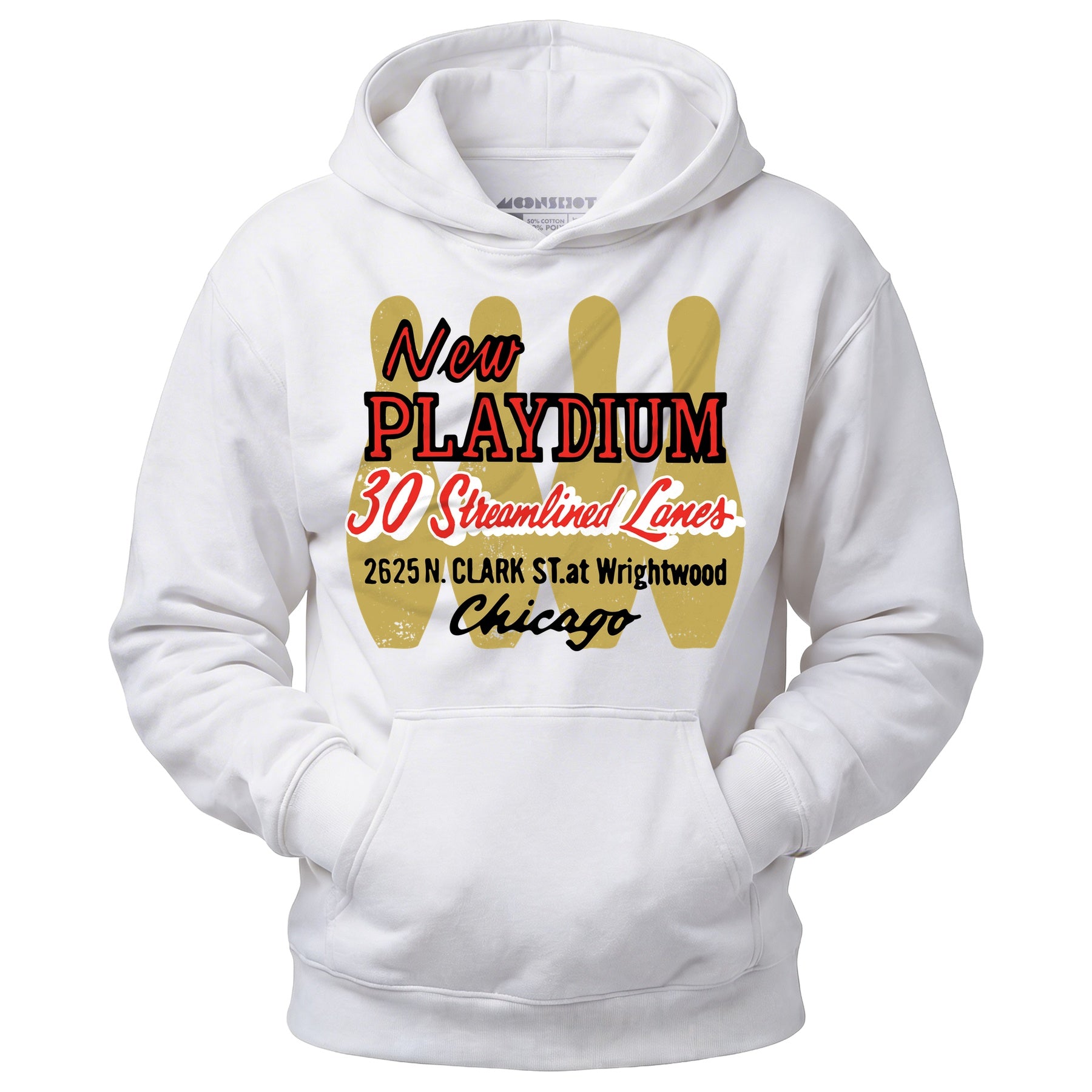 New Playdium - Chicago, IL - Vintage Bowling Alley - Unisex Hoodie