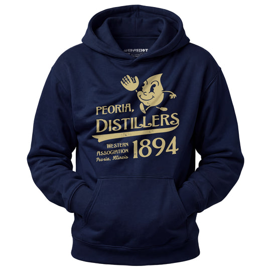 Peoria Distillers - Illinois - Vintage Defunct Baseball Teams - Unisex Hoodie
