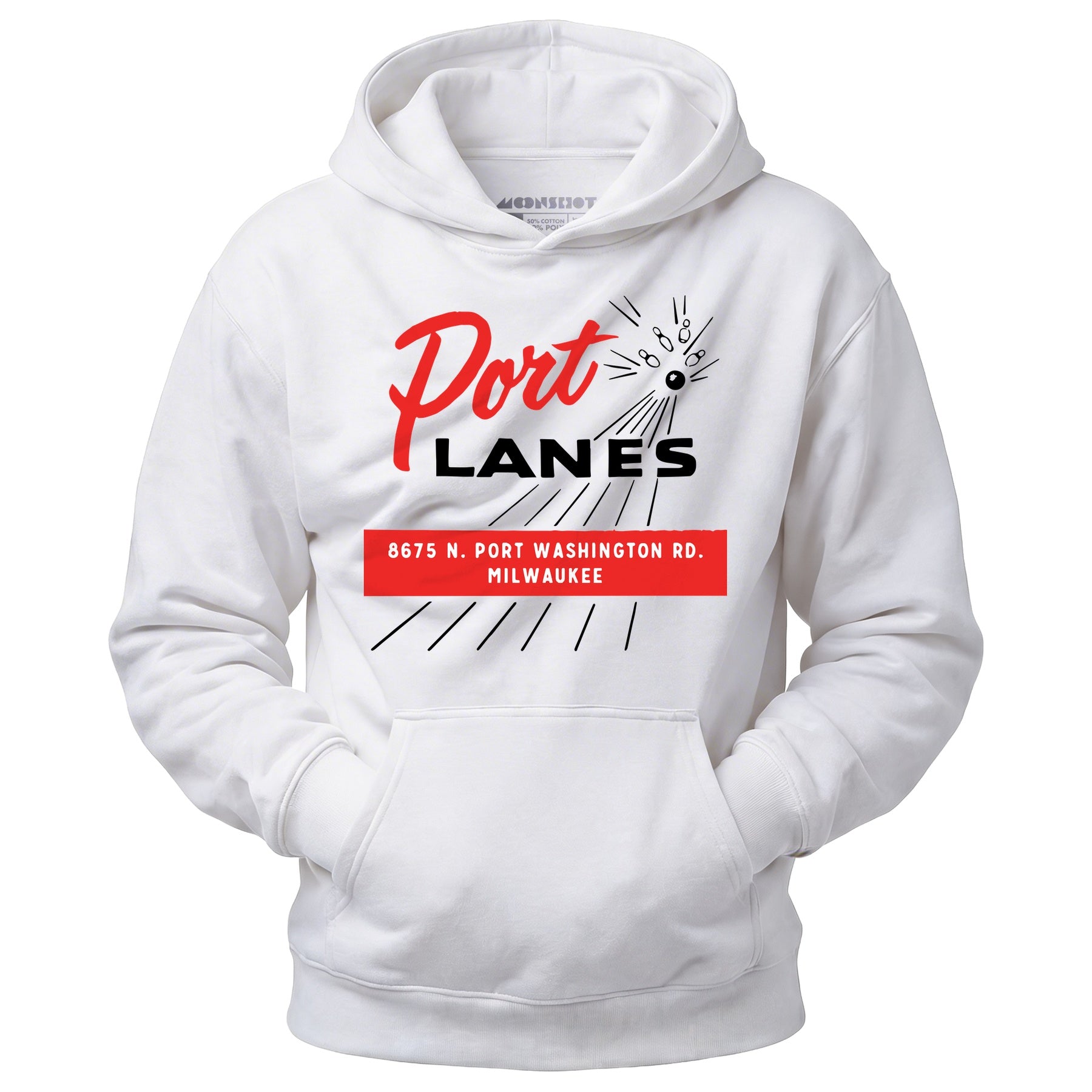 Port Lanes - Milwaukee, WI - Vintage Bowling Alley - Unisex Hoodie
