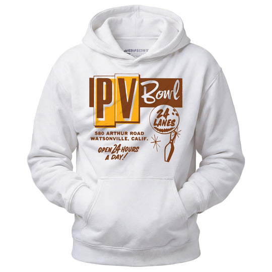 PV Bowl - Watsonville, CA - Vintage Bowling Alley - Unisex Hoodie
