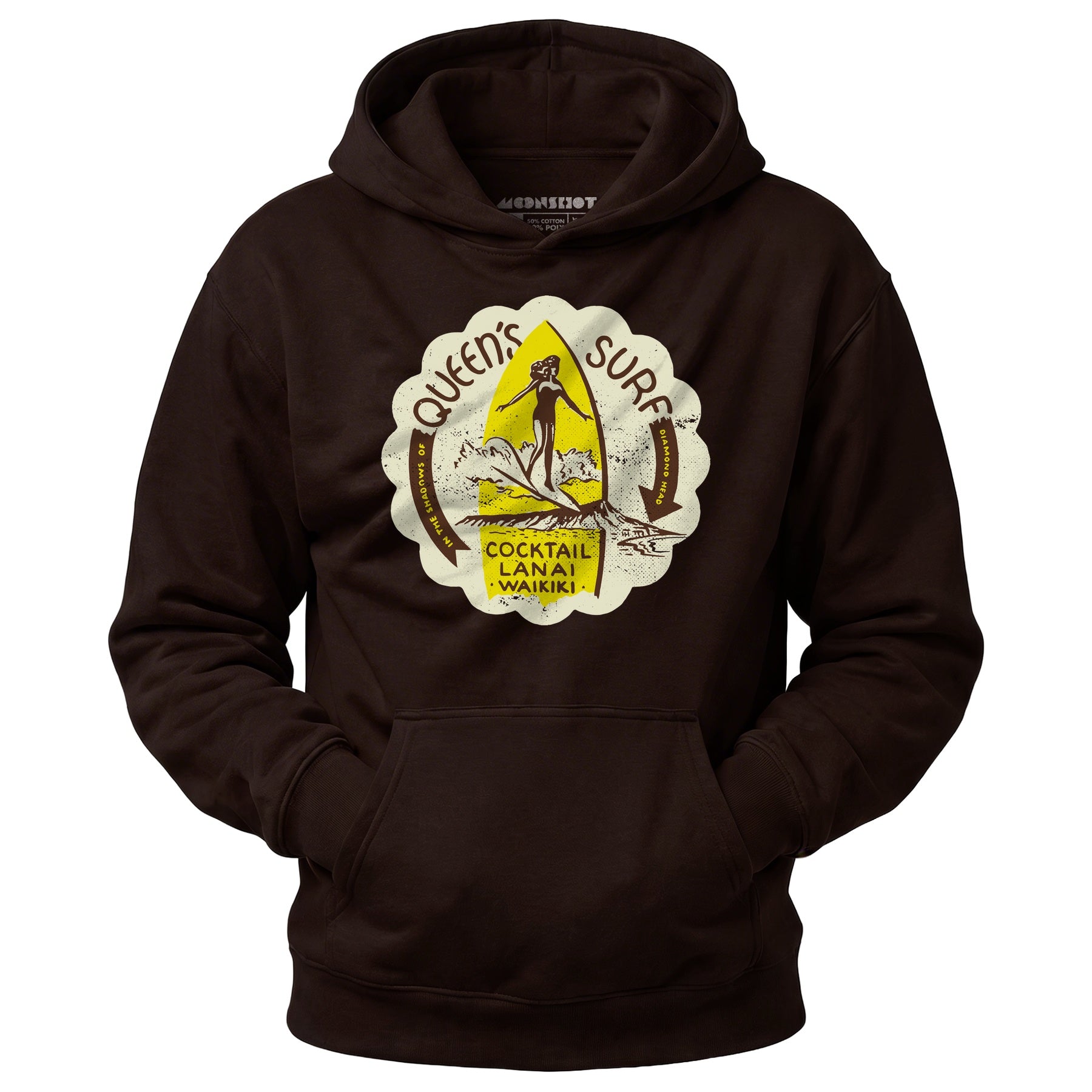 Queen's Surf - Waikiki, HI - Vintage Tiki Bar - Unisex Hoodie