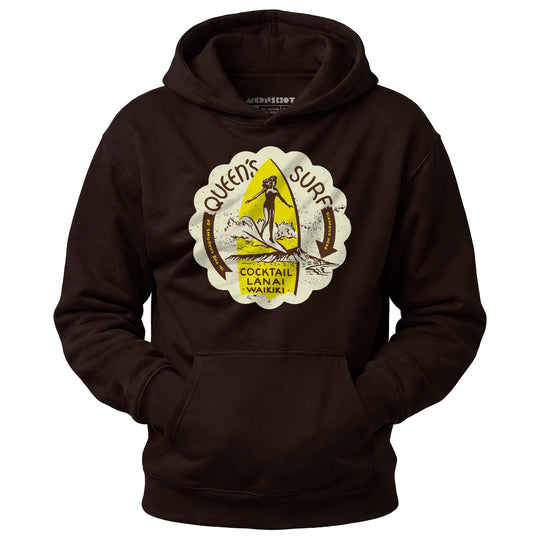 Queen's Surf - Waikiki, HI - Vintage Tiki Bar - Unisex Hoodie