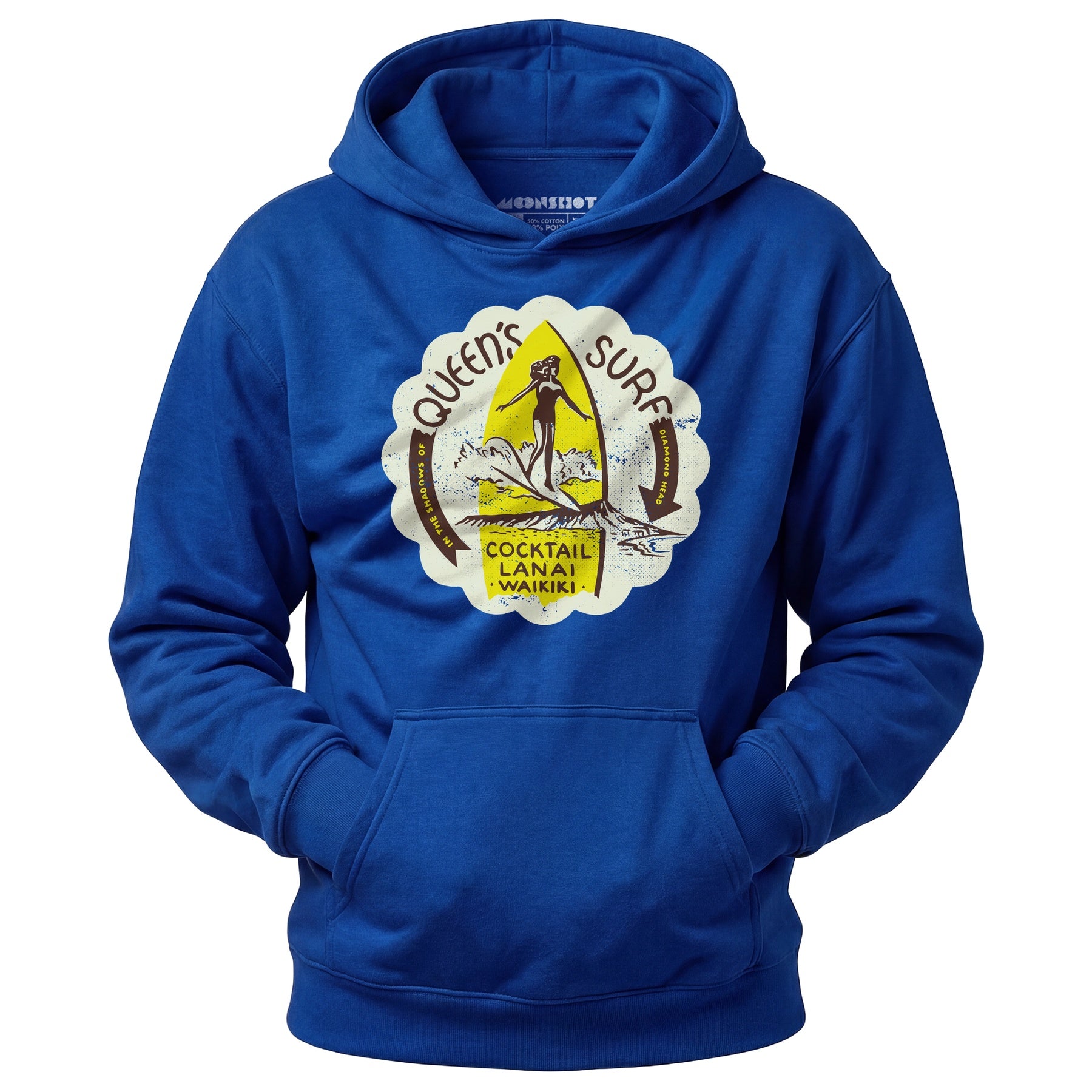 Queen's Surf - Waikiki, HI - Vintage Tiki Bar - Unisex Hoodie