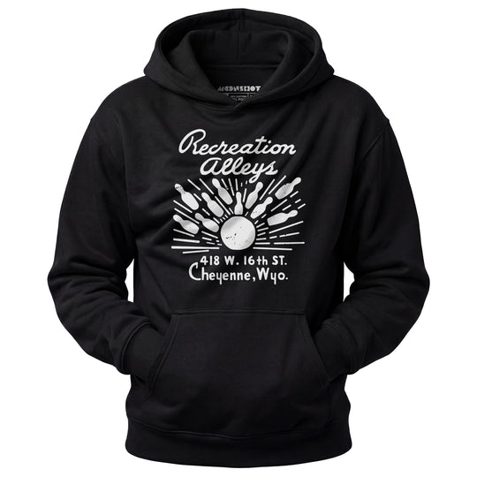 Recreation Alleys - Cheyenne, WY - Vintage Bowling Alley - Unisex Hoodie