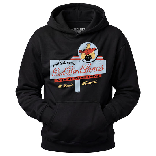 Red Bird Lanes v2 - St. Louis, MO - Vintage Bowling Alley - Unisex Hoodie