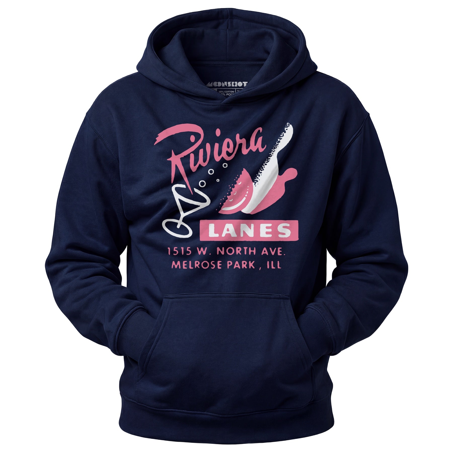 Riviera Lanes - Melrose Park, IL - Vintage Bowling Alley - Unisex Hoodie