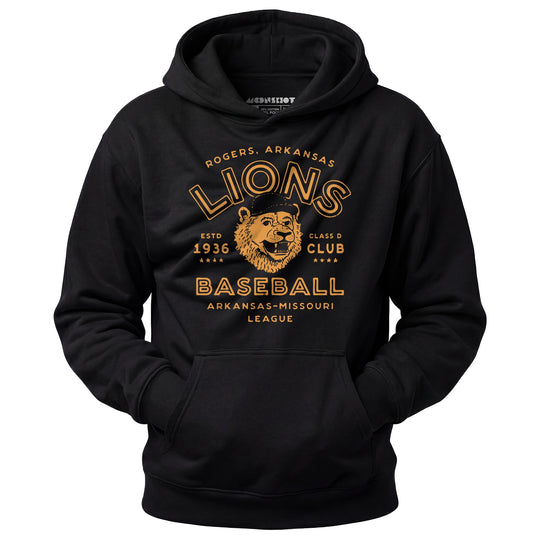 Rogers Lions - Arkansas - Vintage Defunct Baseball Teams - Unisex Hoodie